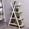 Costway 4-Tier Bookshelf Storage Display Shelves Bookcase Ladder X-Shape Brown/Black
